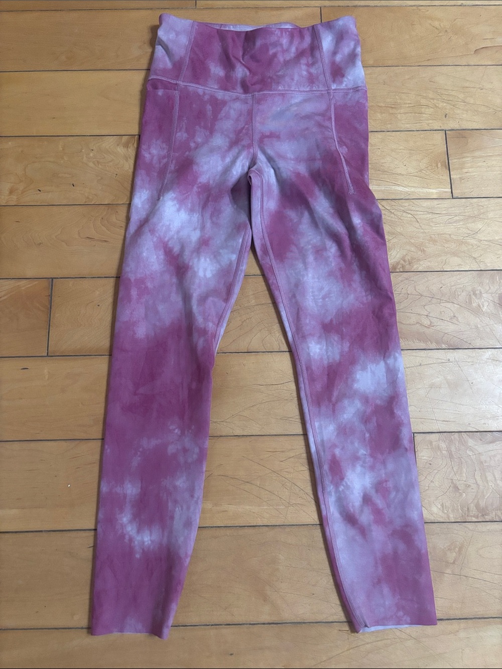 GAP Pink and White Tie-Dye High-Waist Leggings
